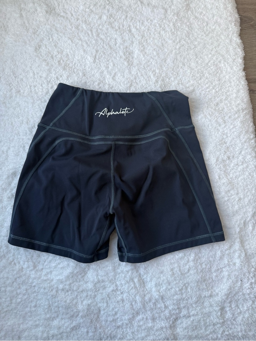 Alphalete Black High-Rise Bike Shorts